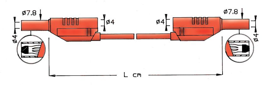 Prøveledning - 2711, sort, 100cm