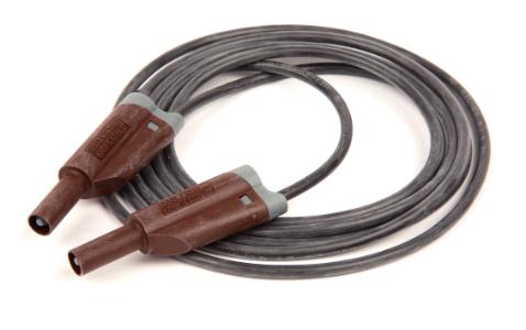Prøveledning - 2711, brune stik & sort ledning, 150cm