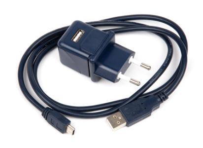 Strømforsyning, 230V/USB til mini-USB, SYSTRONIK